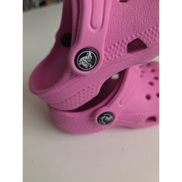 Crocs Baby Girl's Pink Colored Rubber Clogs Child Size 2/3 - Picture 3 of 6
